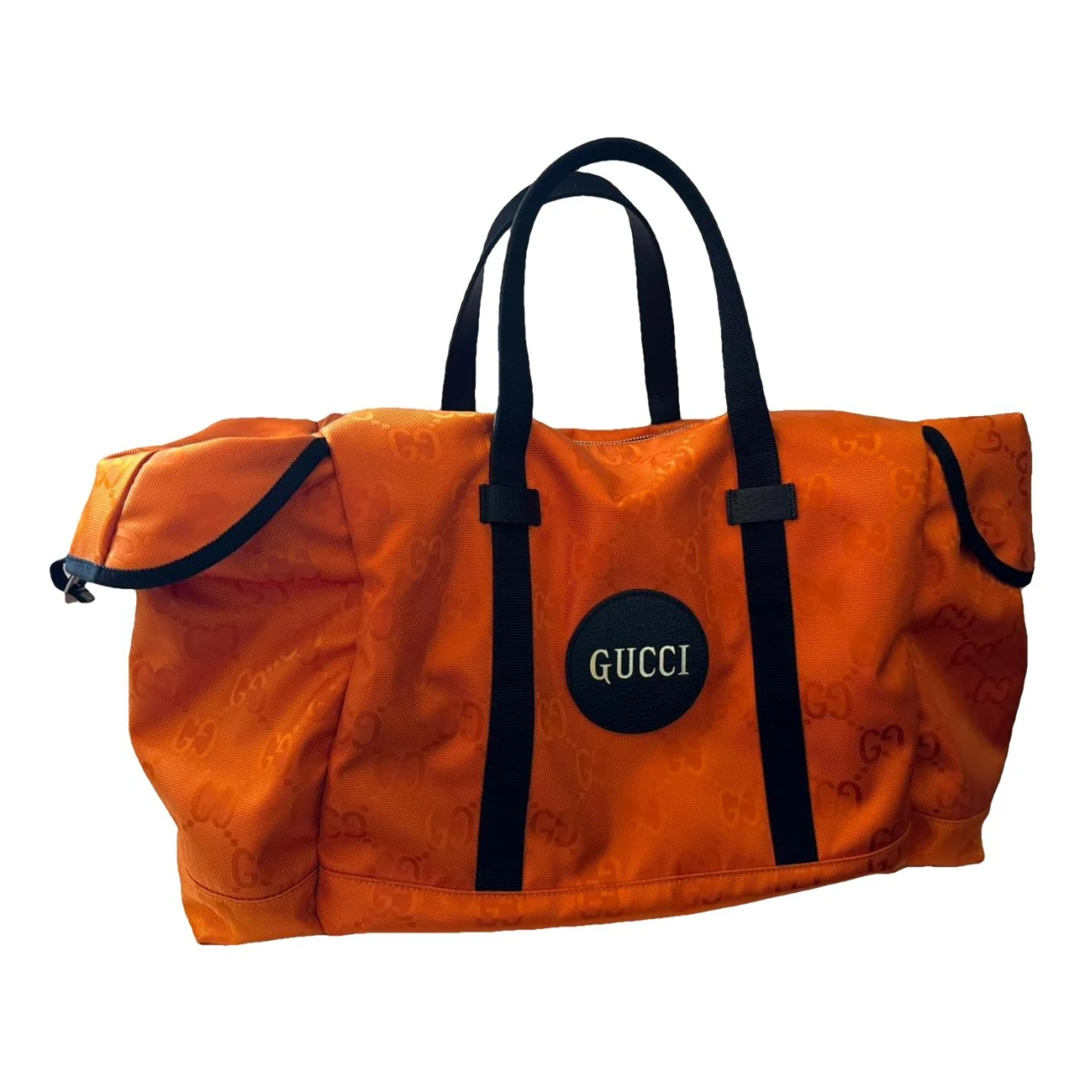 Pre-owned Gucci Cloth Travel Bag In Orange
