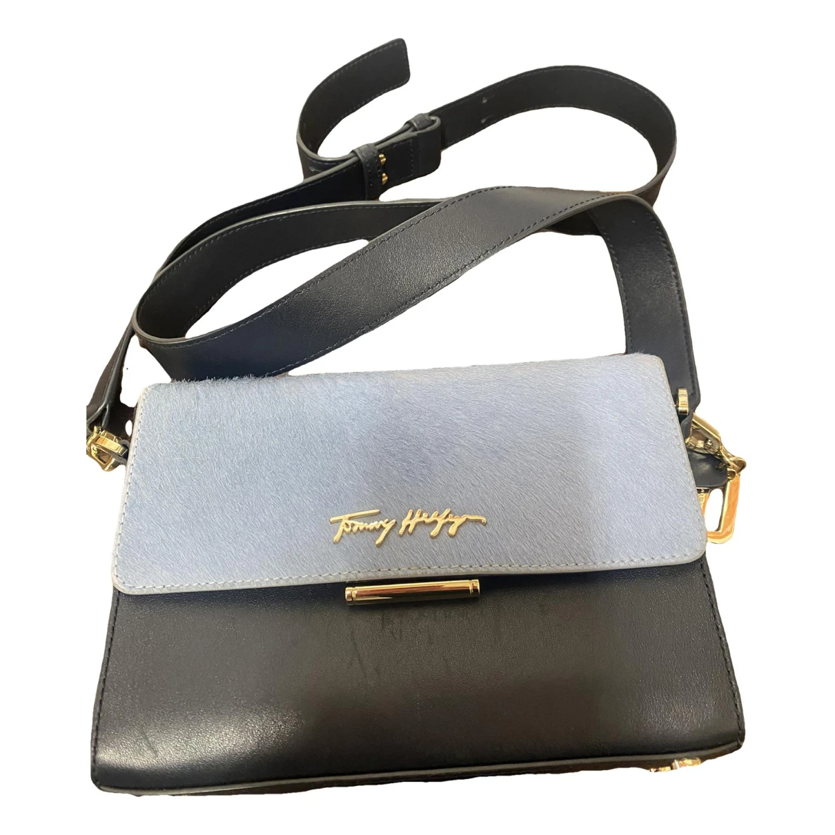 Pre-owned Tommy Hilfiger Leather Handbag In Blue