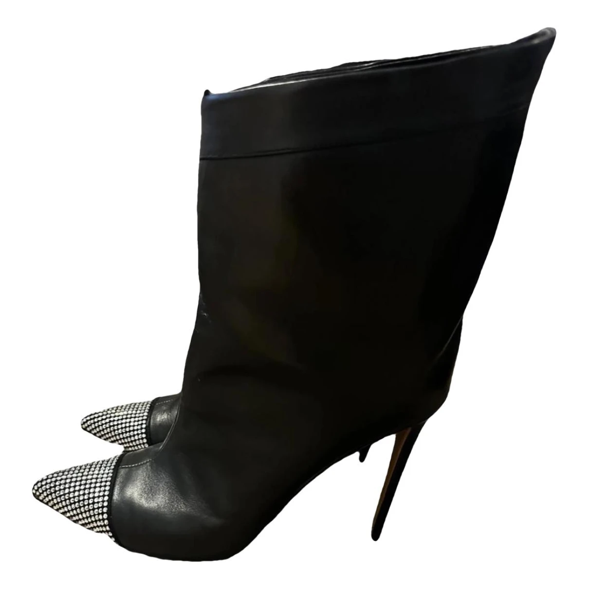 Pre-owned Alexandre Vauthier Leather Ankle Boots In Black