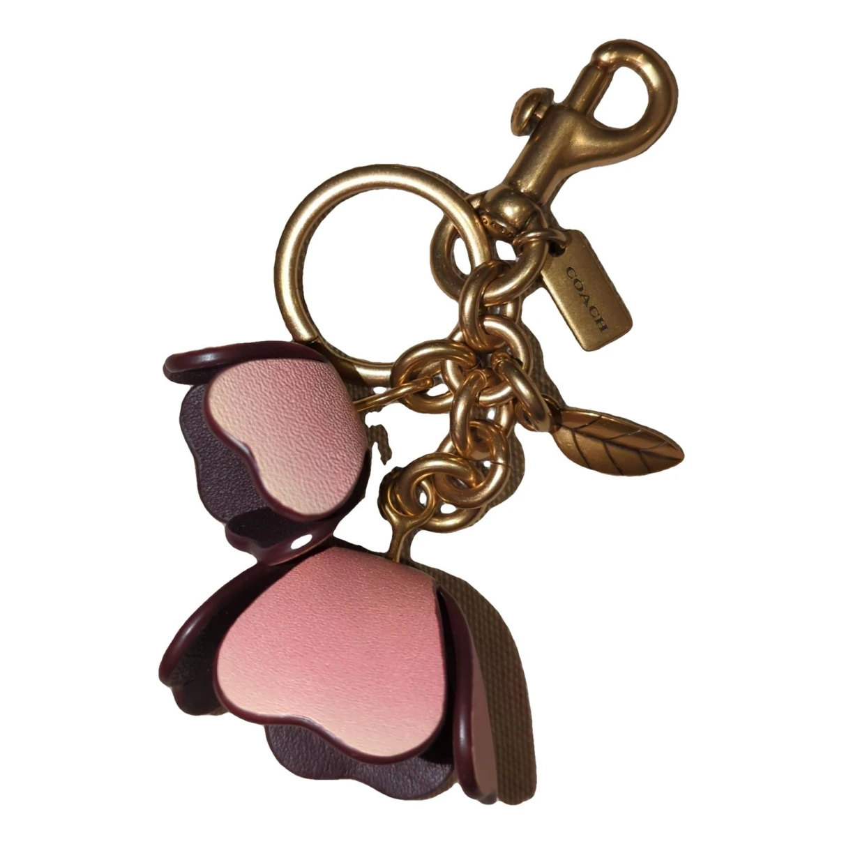 Pre-owned Coach Leather Bag Charm In Pink