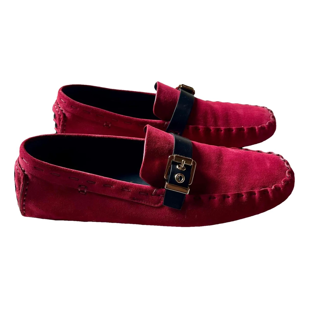 Pre-owned Sergio Rossi Flats In Burgundy
