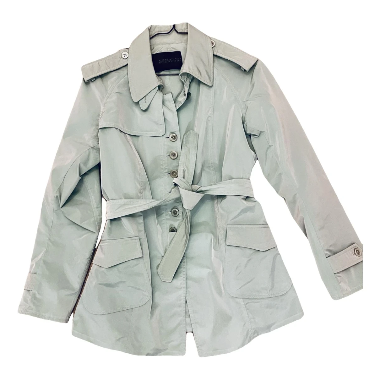Pre-owned Ermanno Scervino Trench Coat In Green