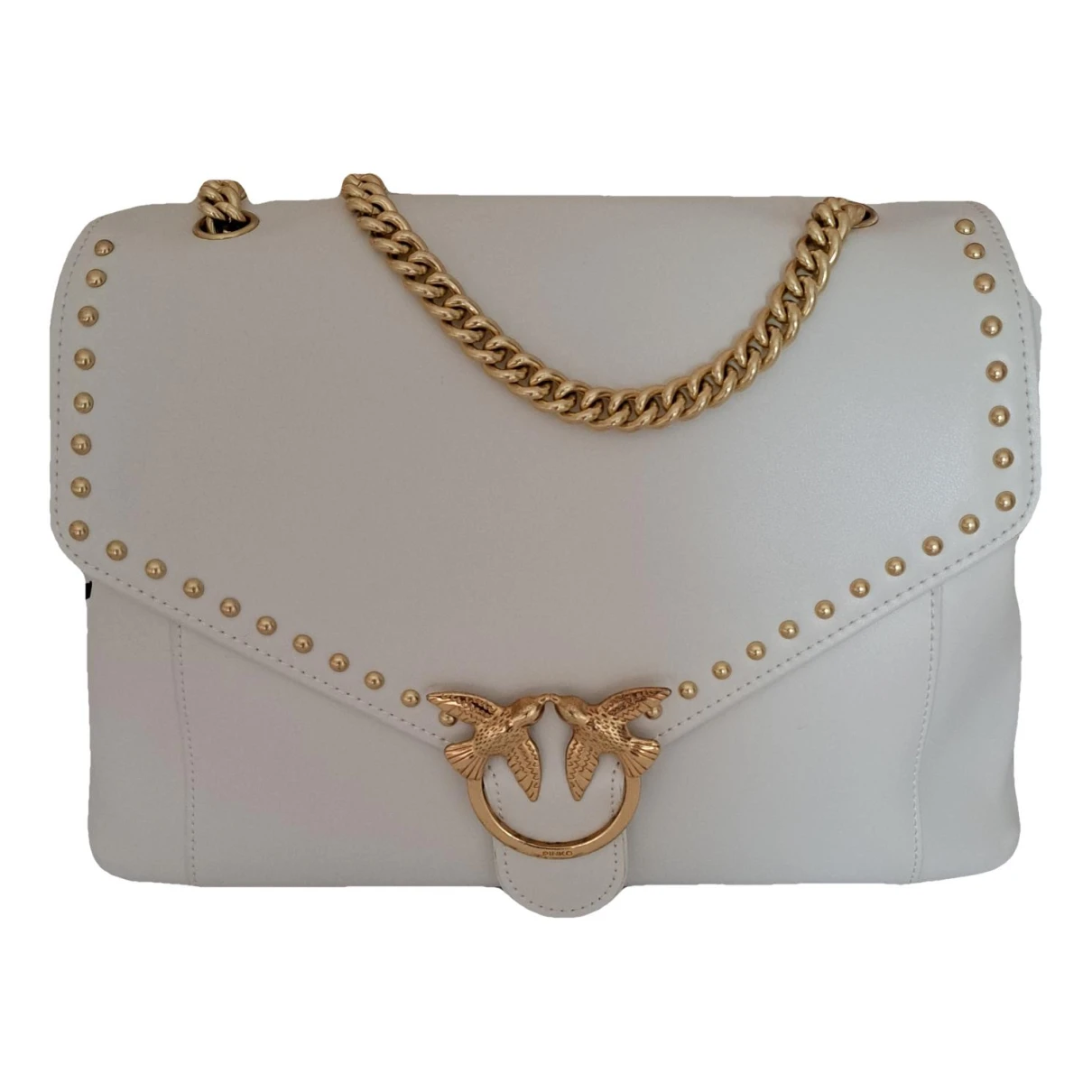 Pre-owned Pinko Love Bag Leather Crossbody Bag In White