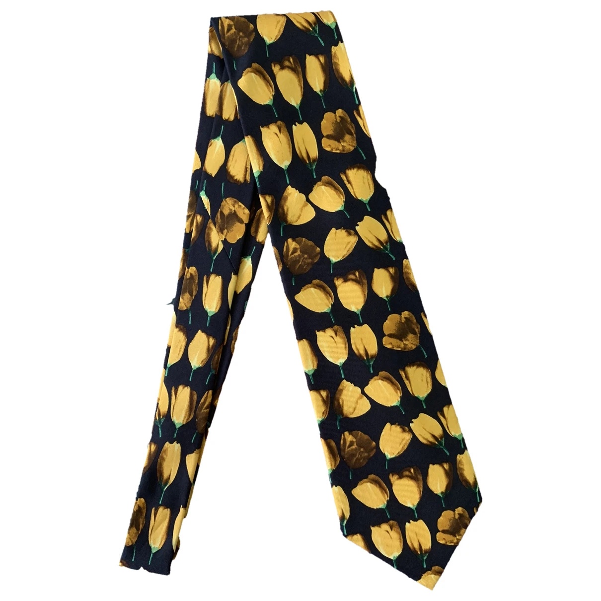 Pre-owned Gucci Silk Tie In Yellow
