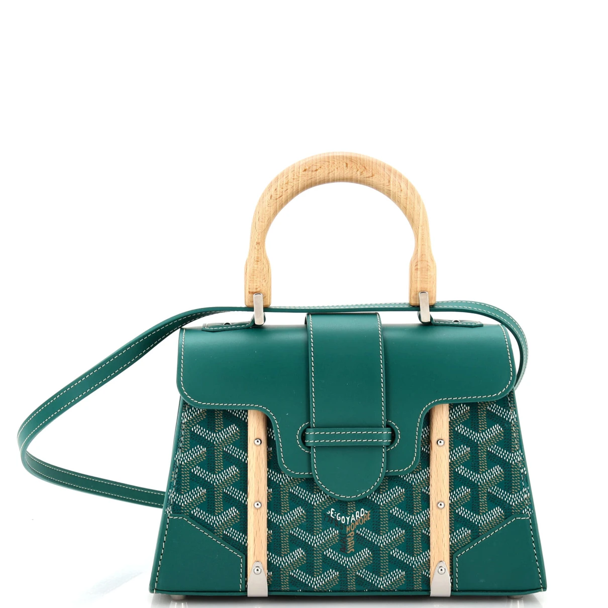 Pre-owned Goyard Leather Handbag In Green