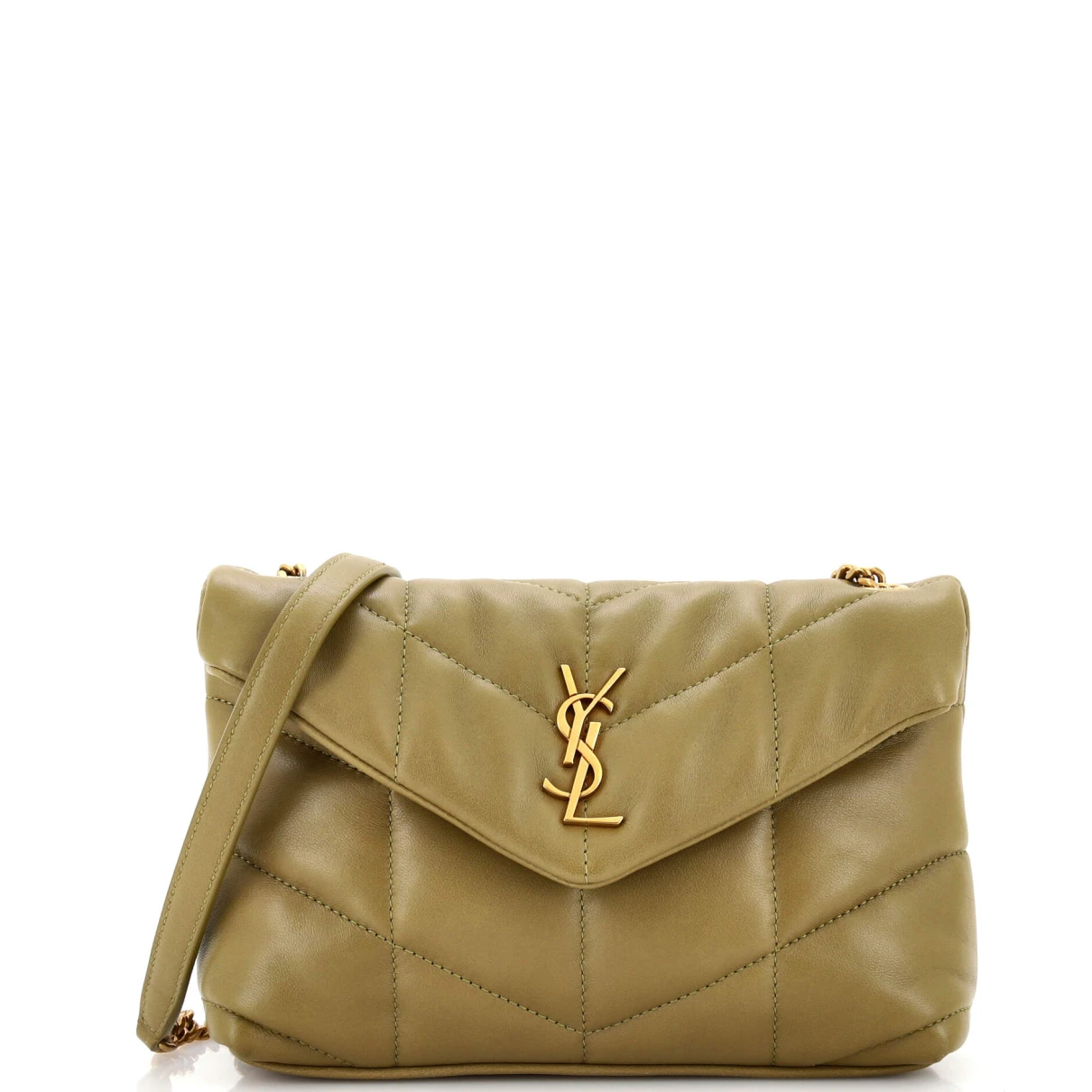 Pre-owned Saint Laurent Leather Crossbody Bag In Green