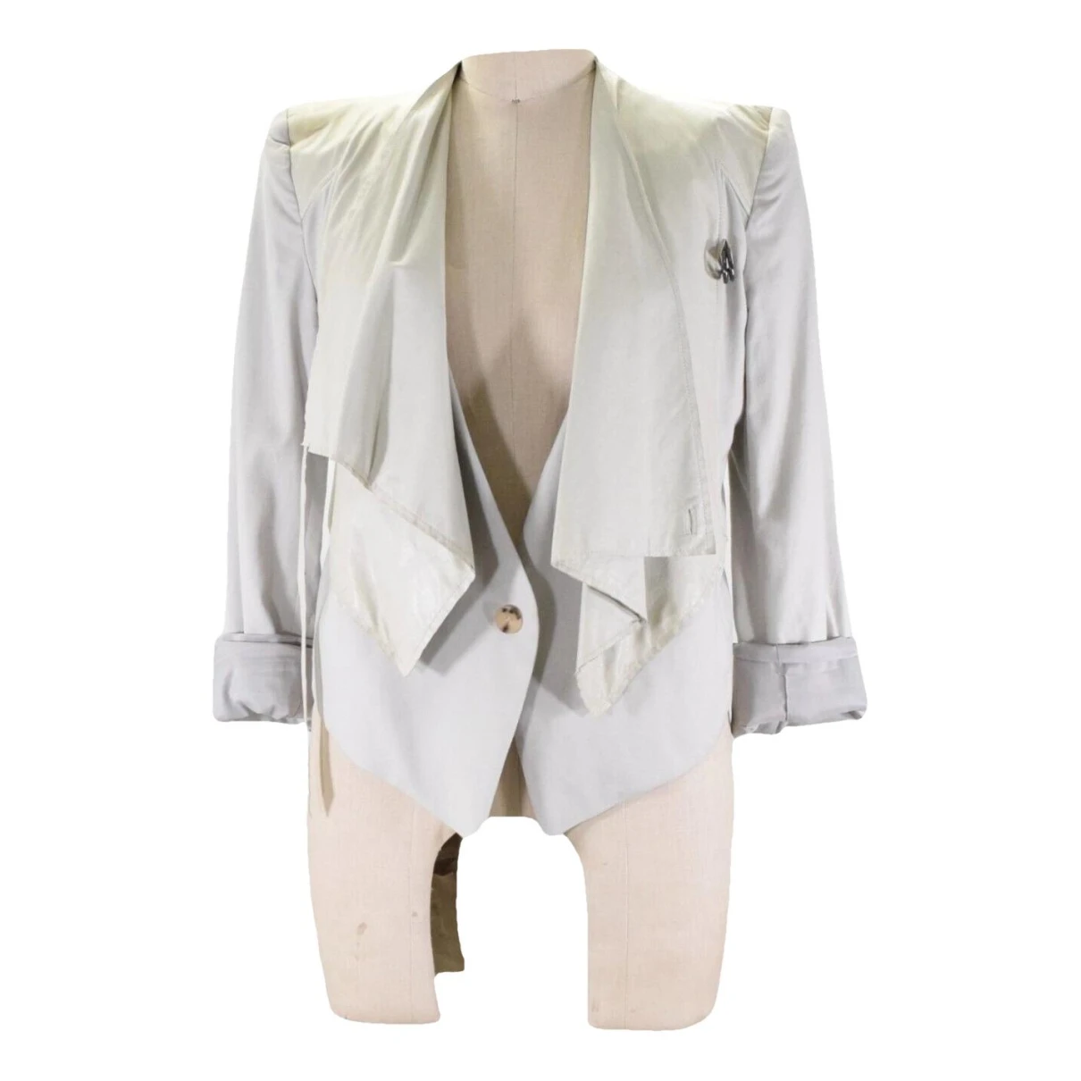 Pre-owned Helmut Lang Leather Blazer In Grey