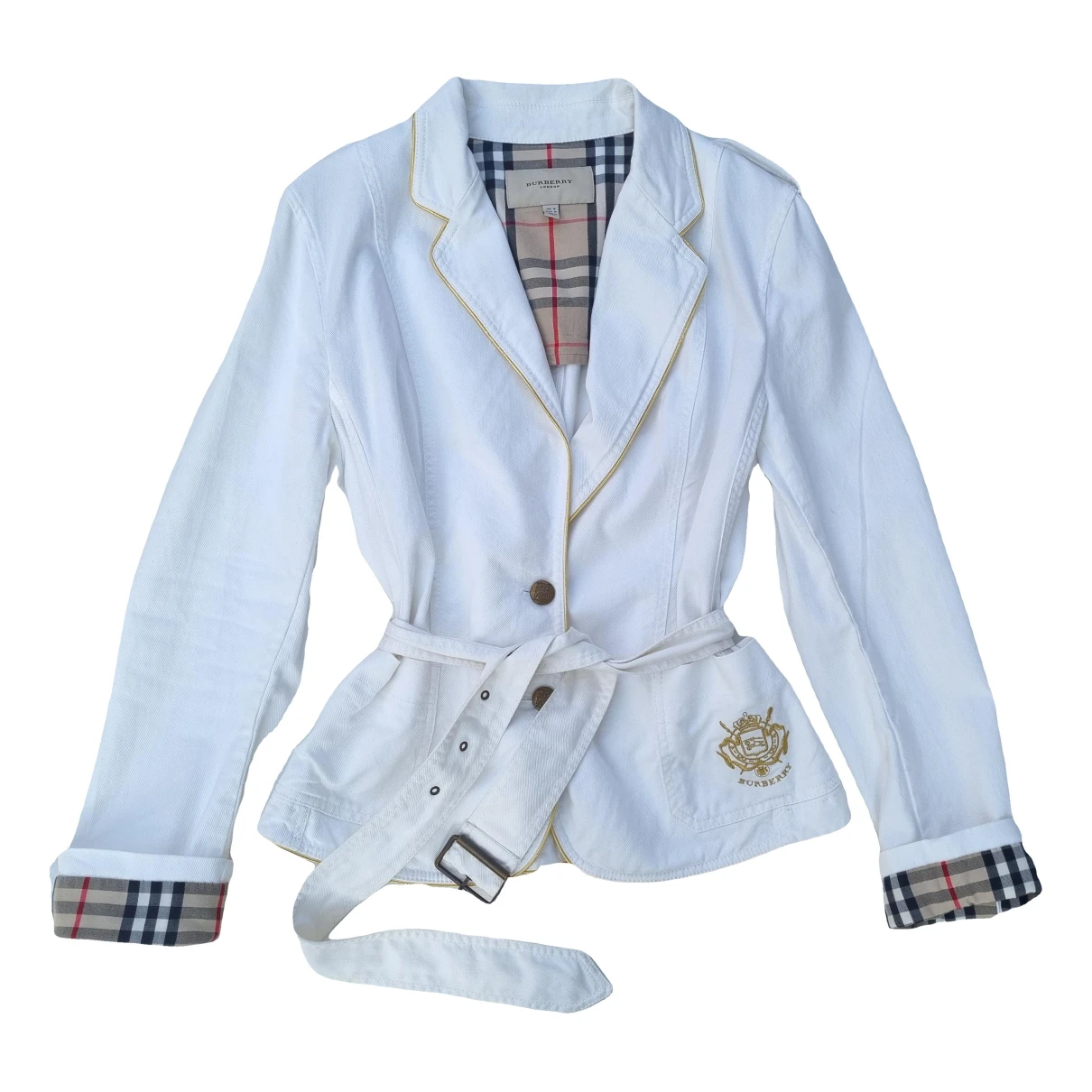 Pre-owned Burberry Blazer In White