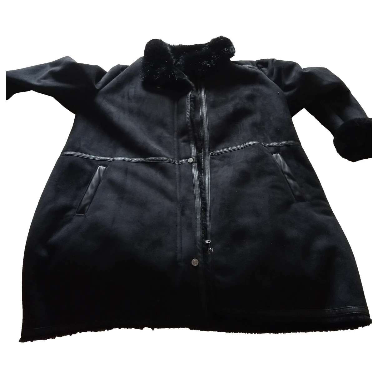 Pre-owned Ralph Lauren Faux Fur Coat In Black