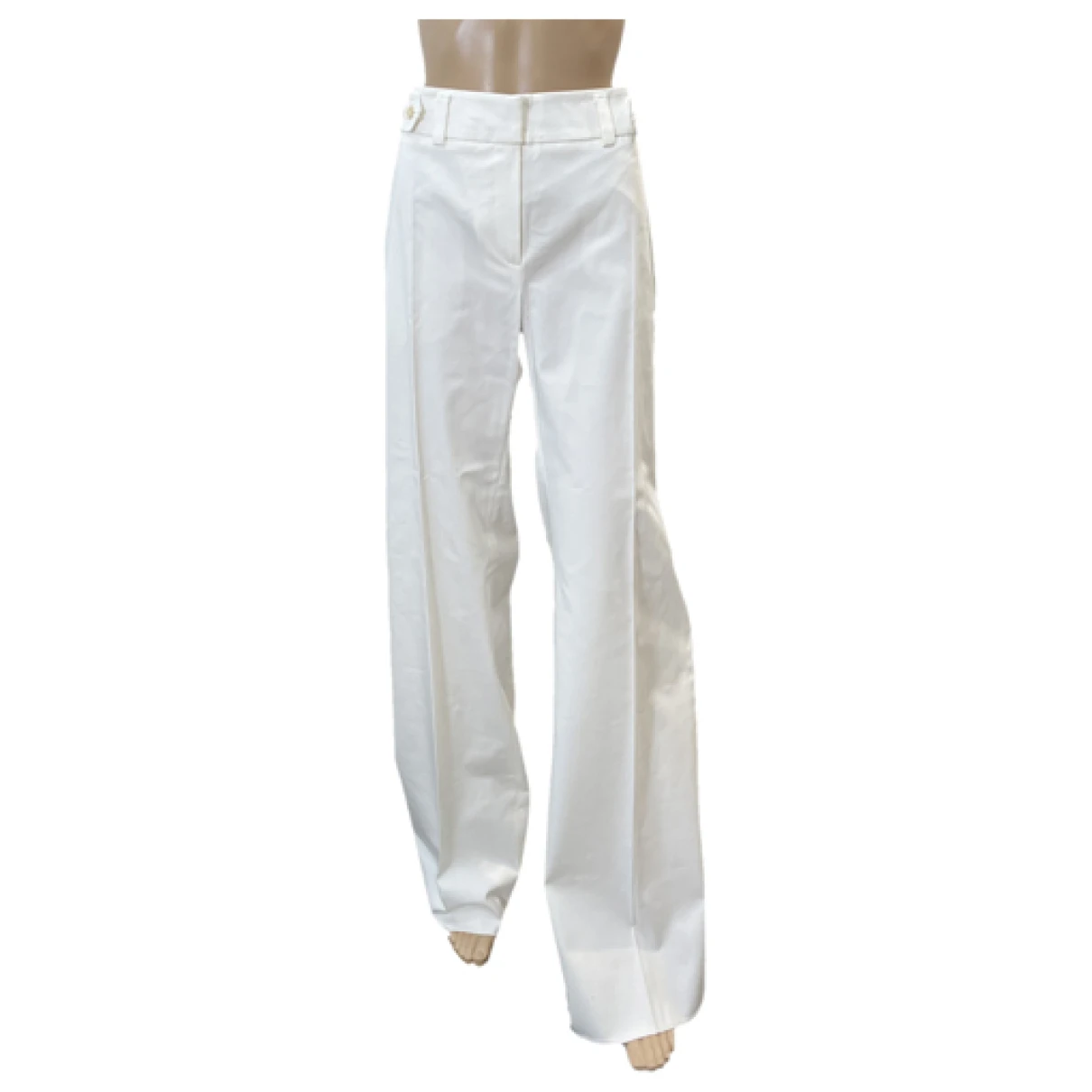 Pre-owned Max Mara Large Pants In White