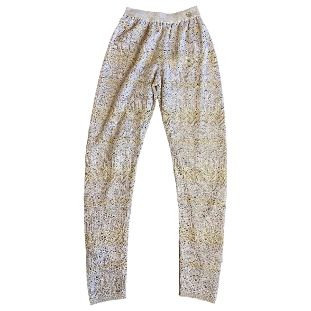 Pre-owned Chanel Leggings In Gold