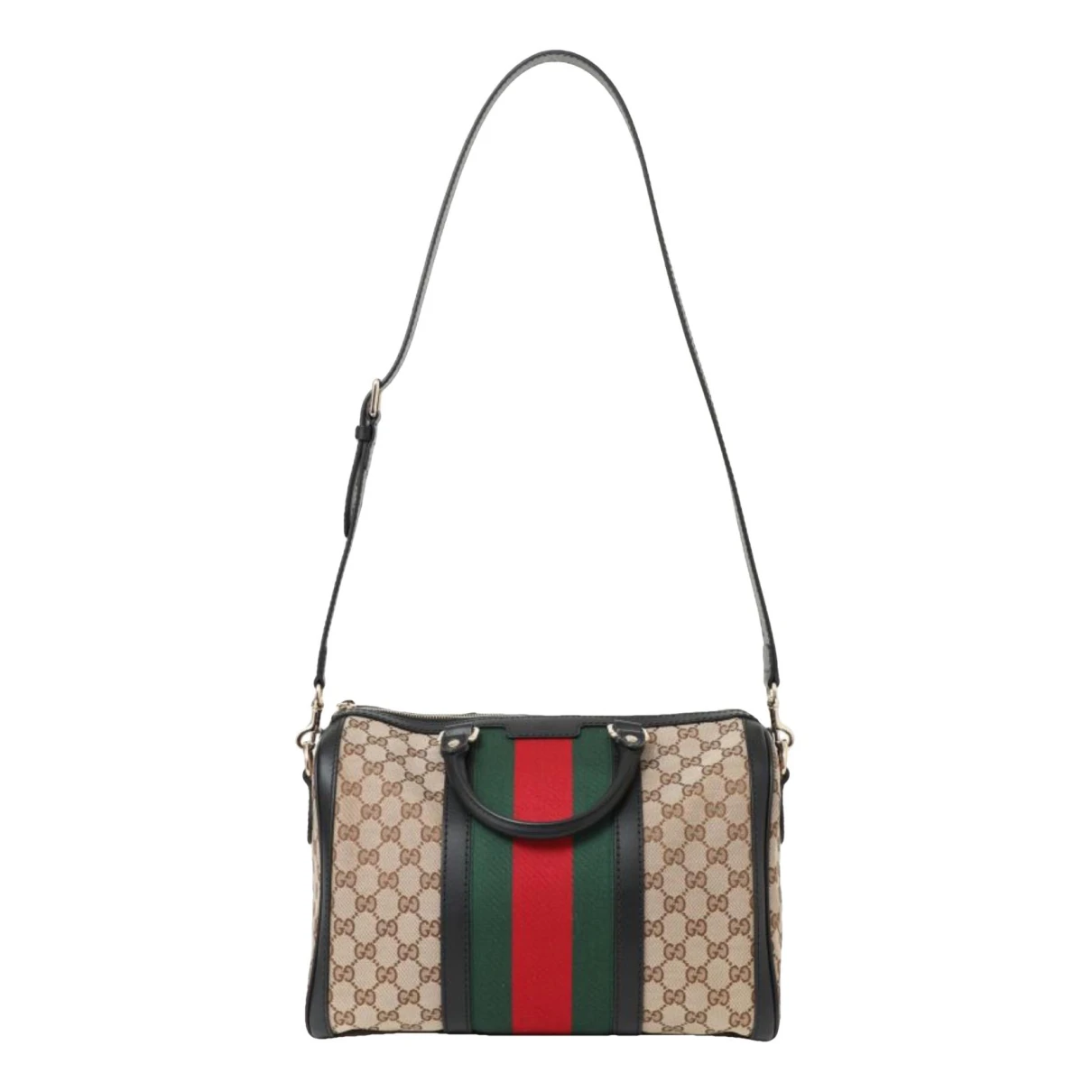 Pre-owned Gucci Ophidia Boston Cloth Crossbody Bag In Beige
