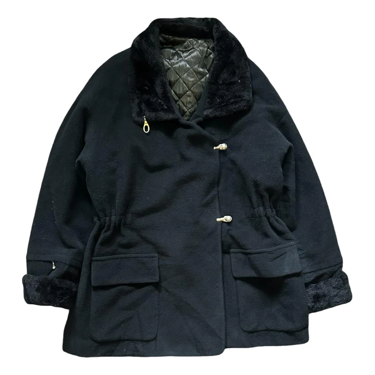 Pre-owned Barbara Bui Faux Fur Jacket In Black
