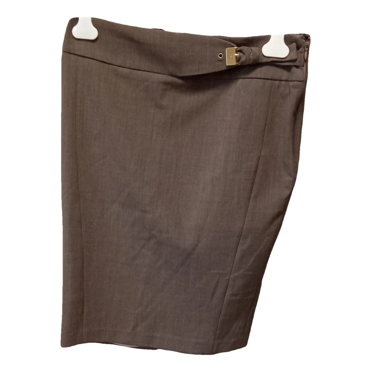 Pre-owned Elisabetta Franchi Wool Mid-length Skirt In Brown