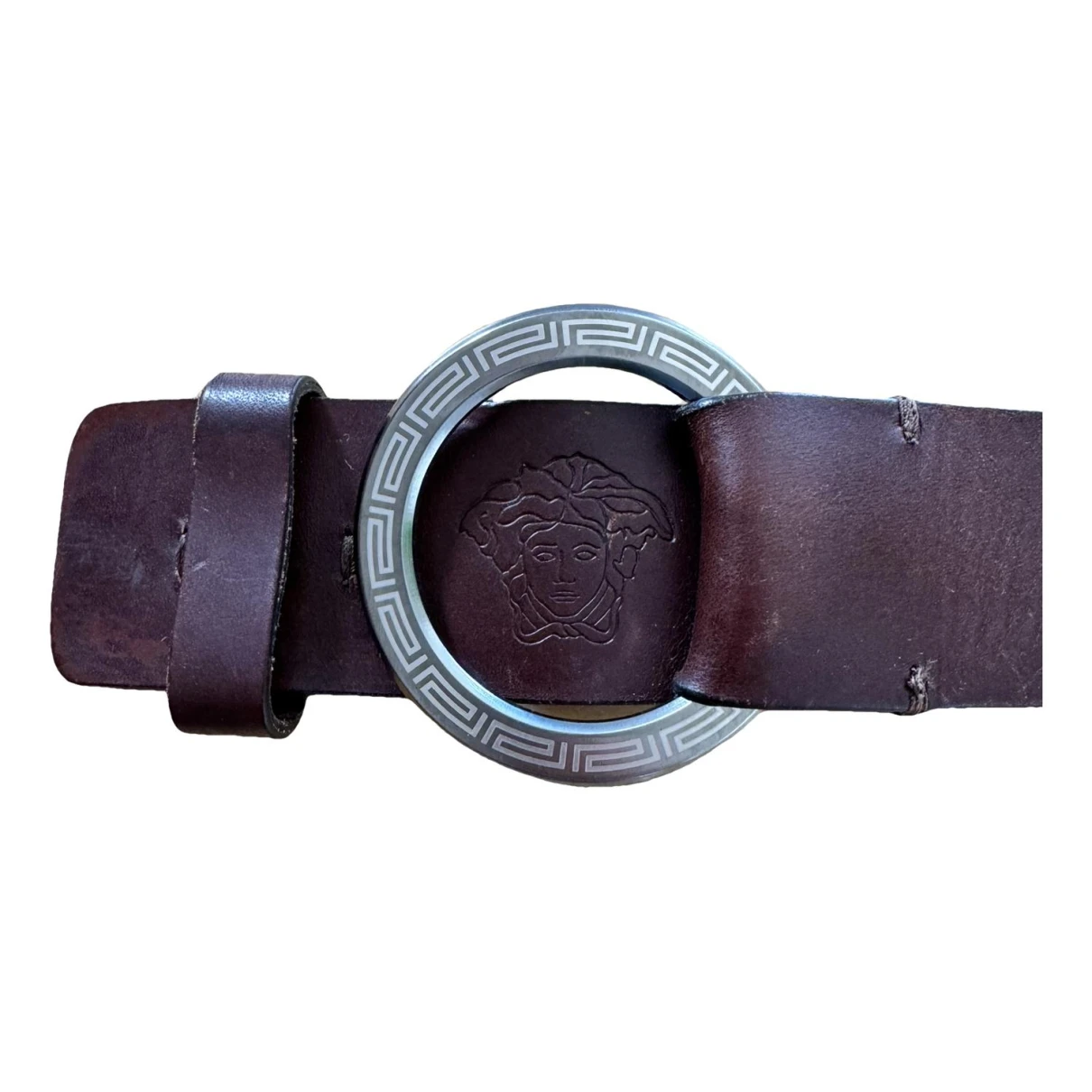 Pre-owned Versace Leather Belt In Brown