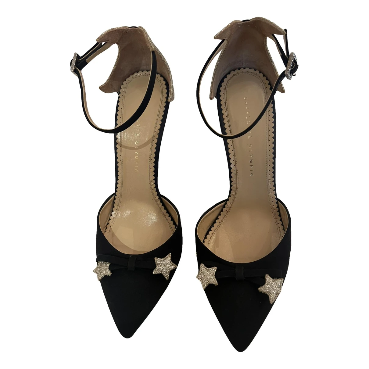 Pre-owned Charlotte Olympia Cloth Heels In Black