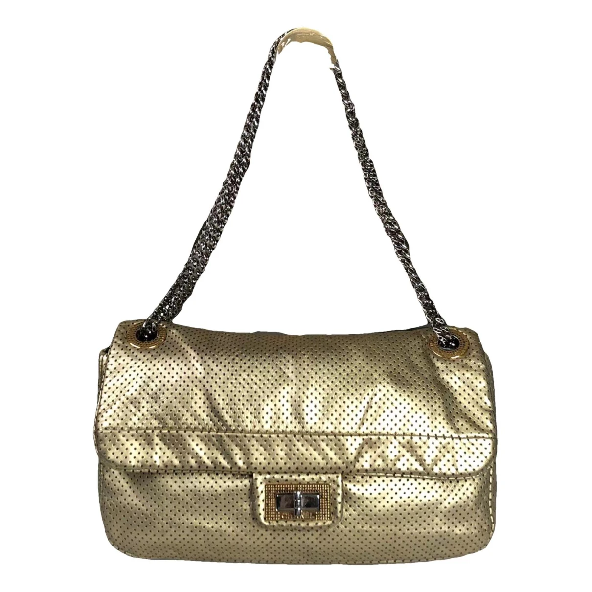 Pre-owned Chanel 2.55 Leather Crossbody Bag In Gold