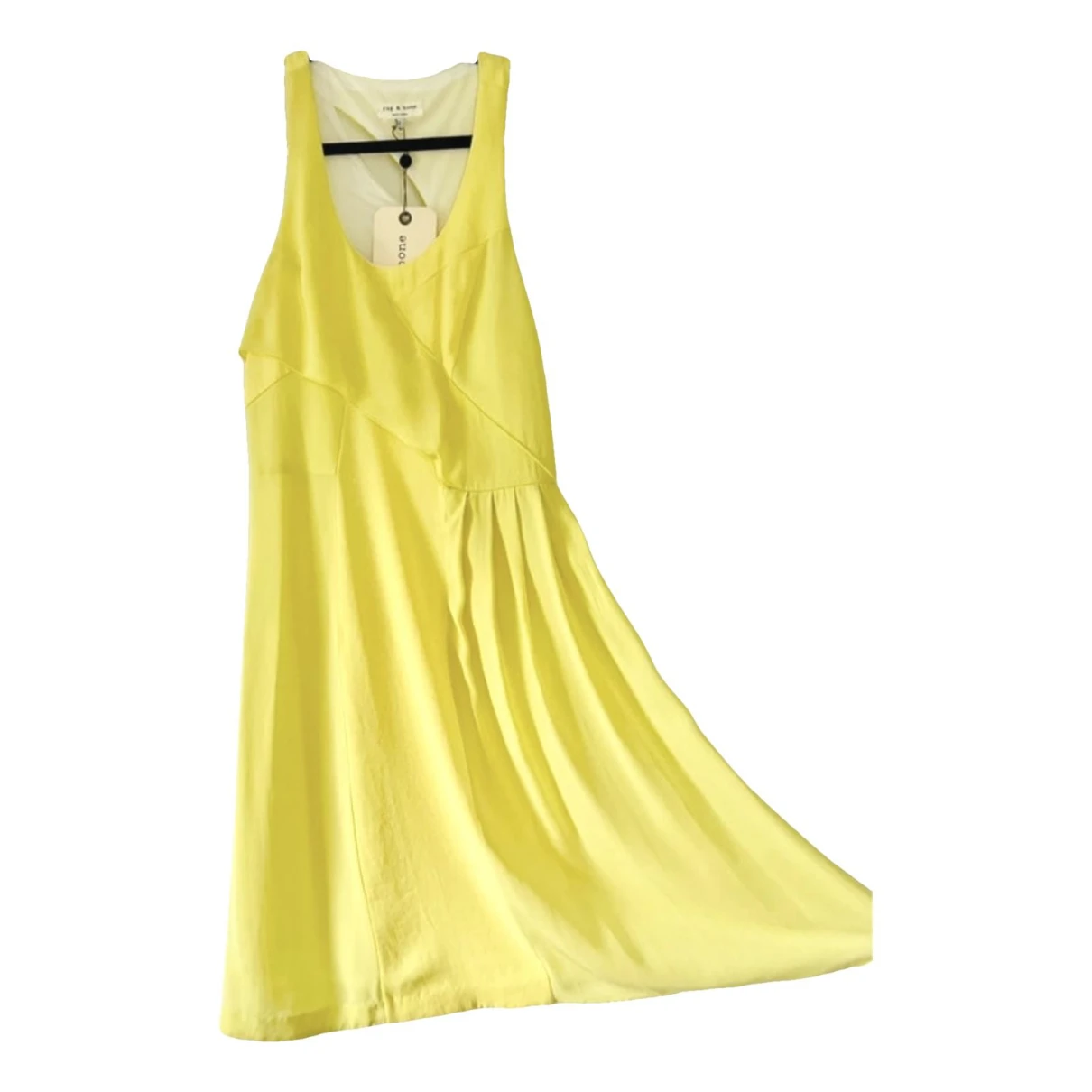 Pre-owned Rag & Bone Silk Mini Dress In Yellow