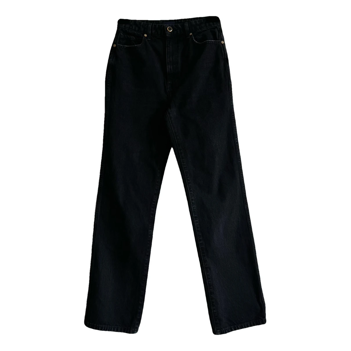 Pre-owned Khaite Straight Jeans In Black