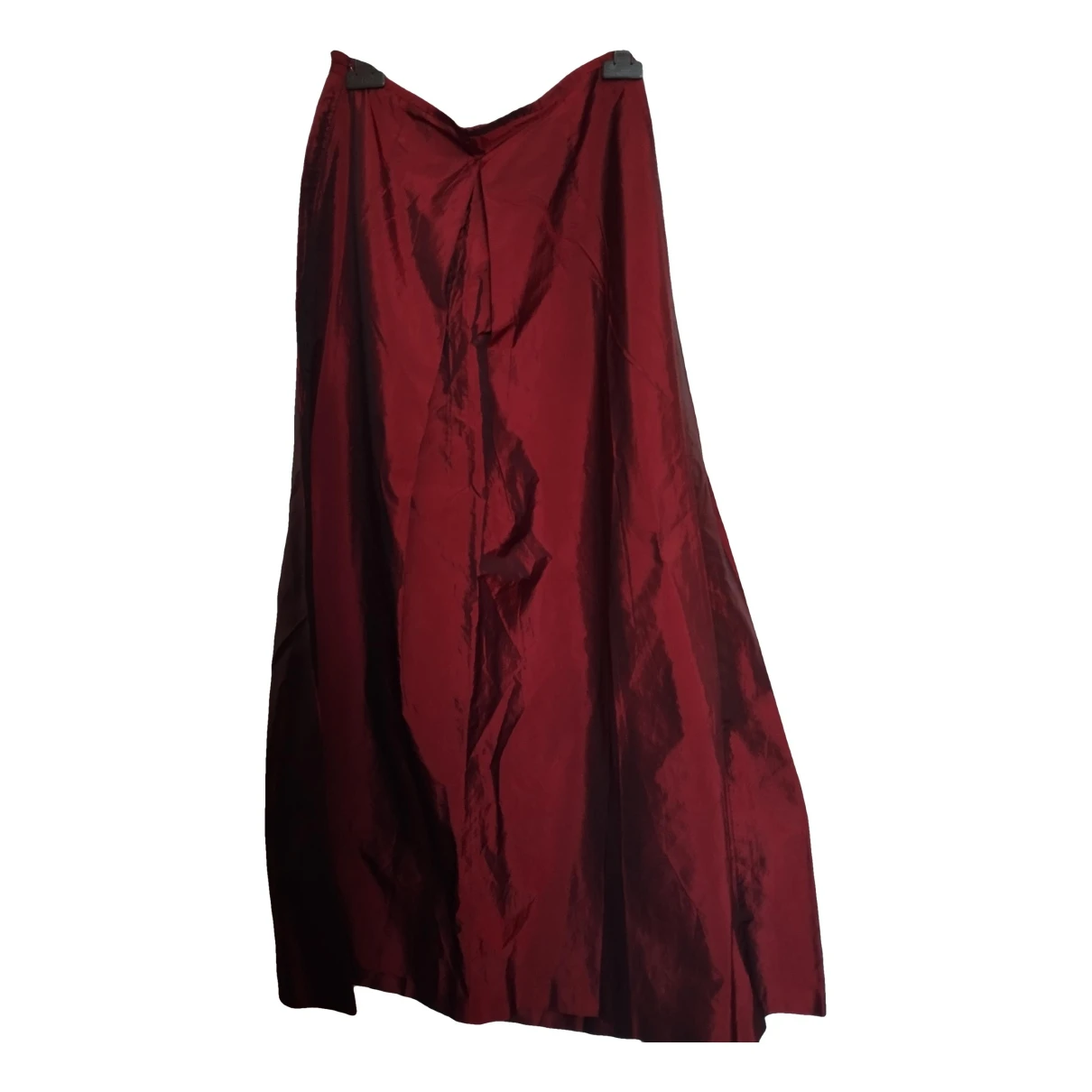 Pre-owned Stefanel Maxi Skirt In Burgundy