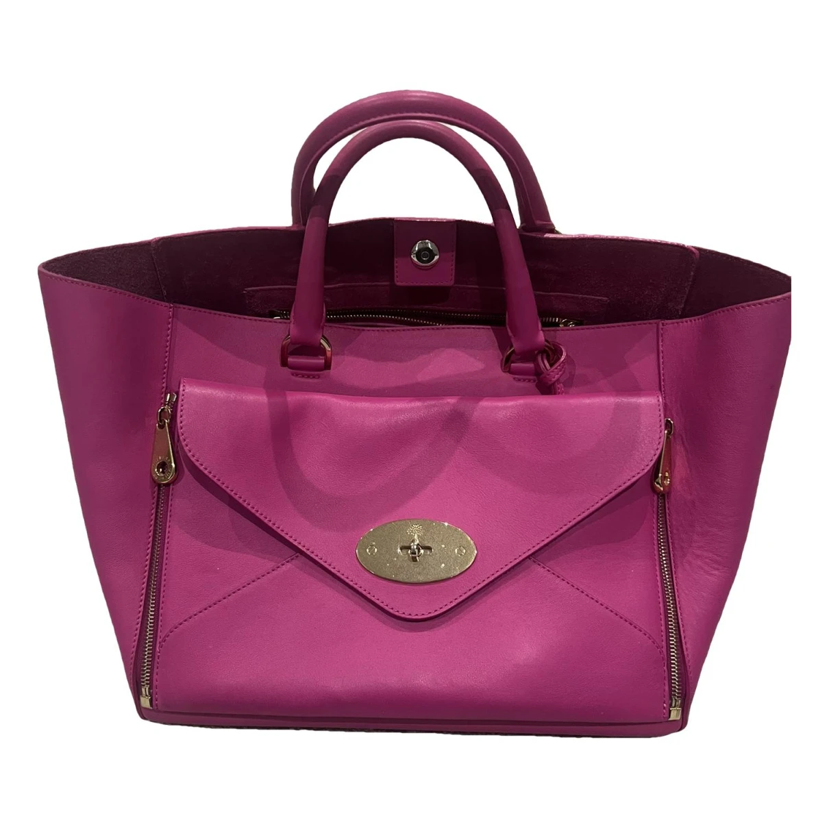 Pre-owned Mulberry Willow Leather Tote In Pink