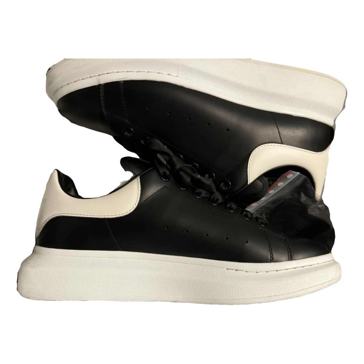 Pre-owned Alexander Mcqueen Leather High Trainers In Black