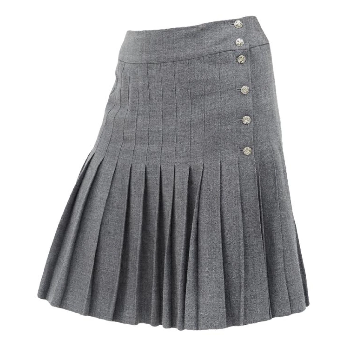 Pre-owned Chanel Cashmere Mini Skirt In Grey