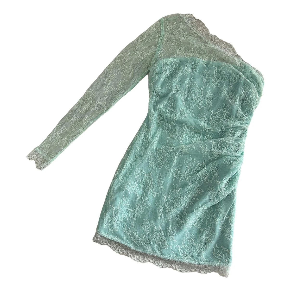 Pre-owned Elisabetta Franchi Lace Mini Dress In Green