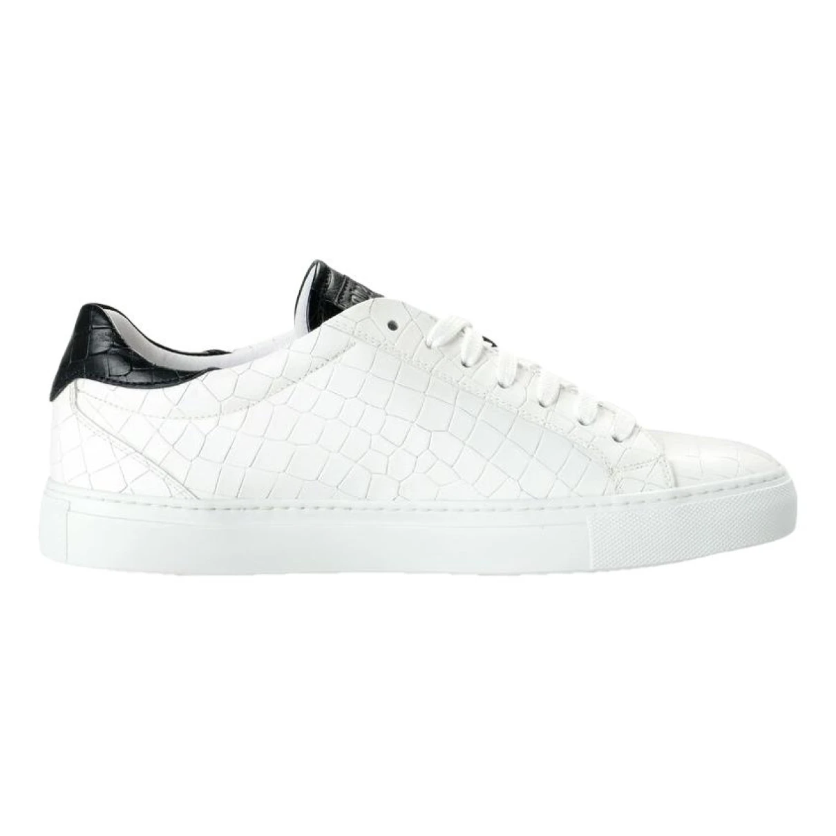 Pre-owned Roberto Cavalli Leather Low Trainers In White