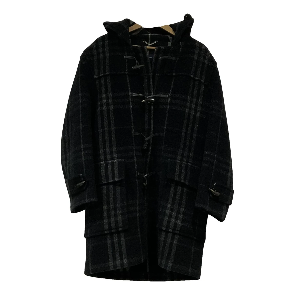 Pre-owned Burberry Wool Dufflecoat In Anthracite