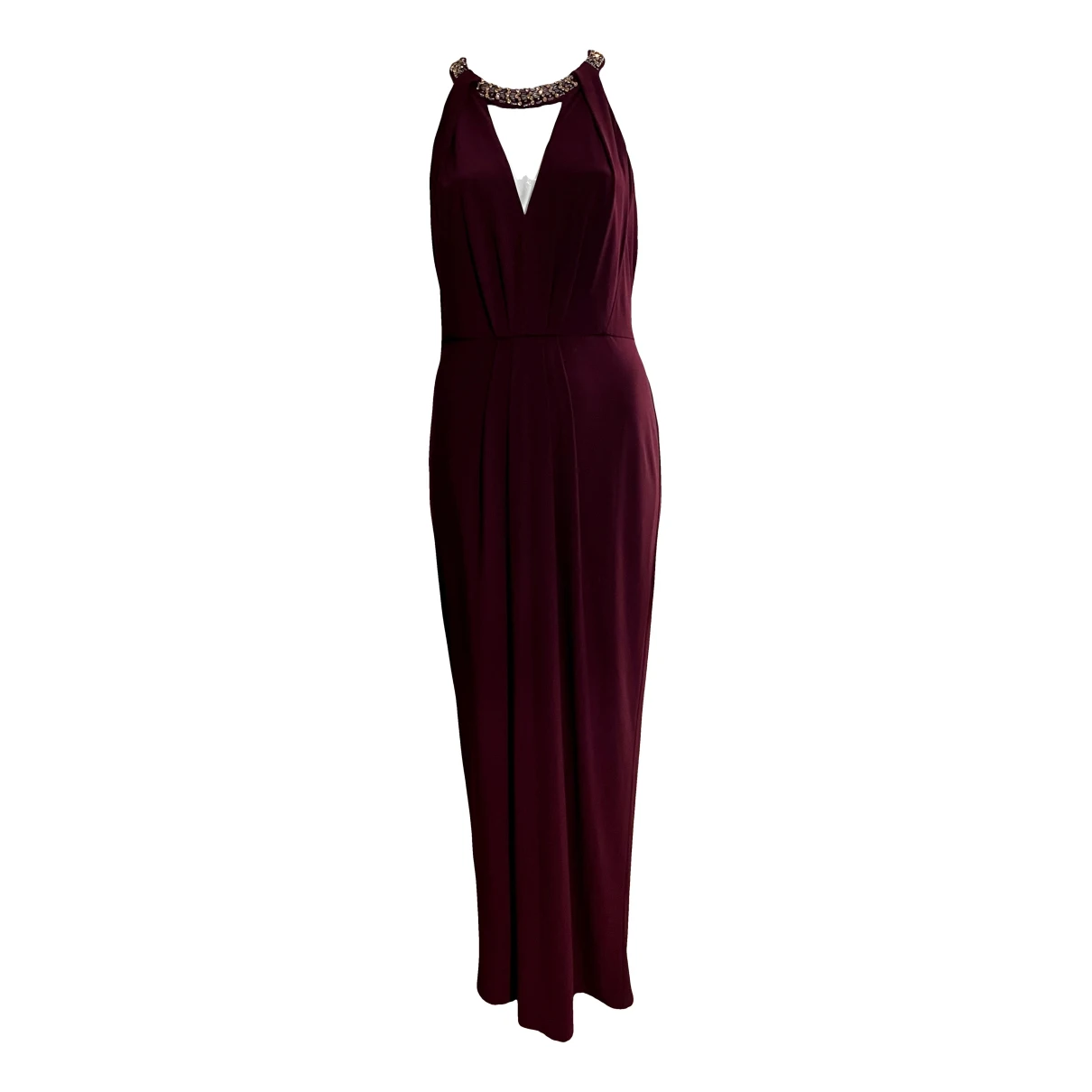 Pre-owned Jenny Packham Maxi Dress In Burgundy