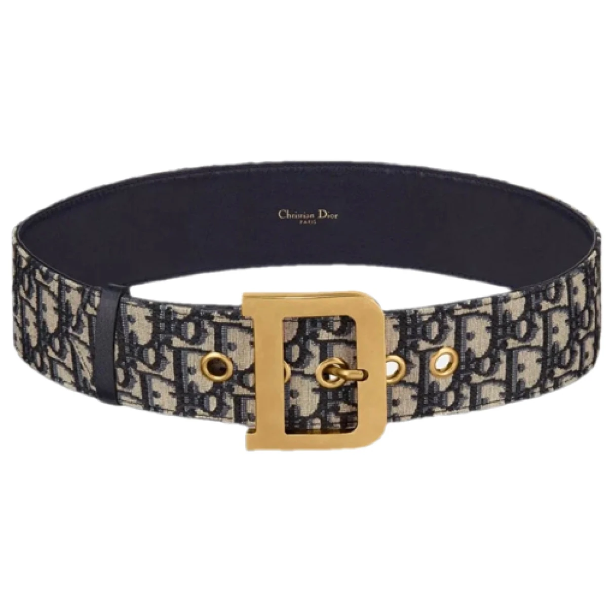 Pre-owned Dior Quake Cloth Belt In Navy