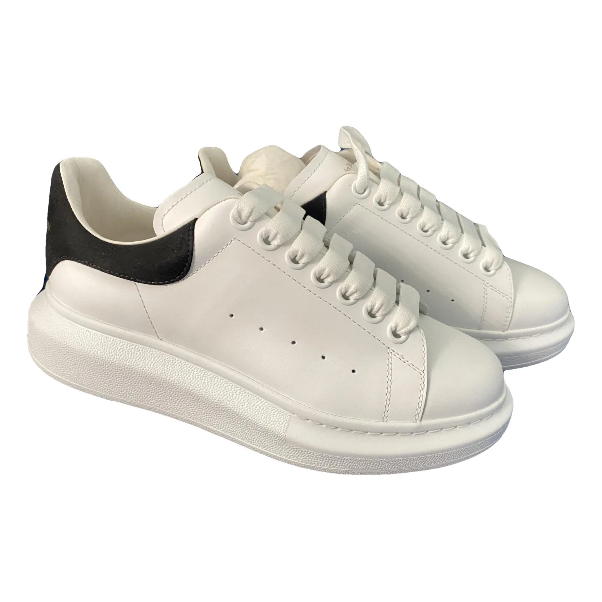 Pre-owned Alexander Mcqueen Oversize Leather Trainers In White