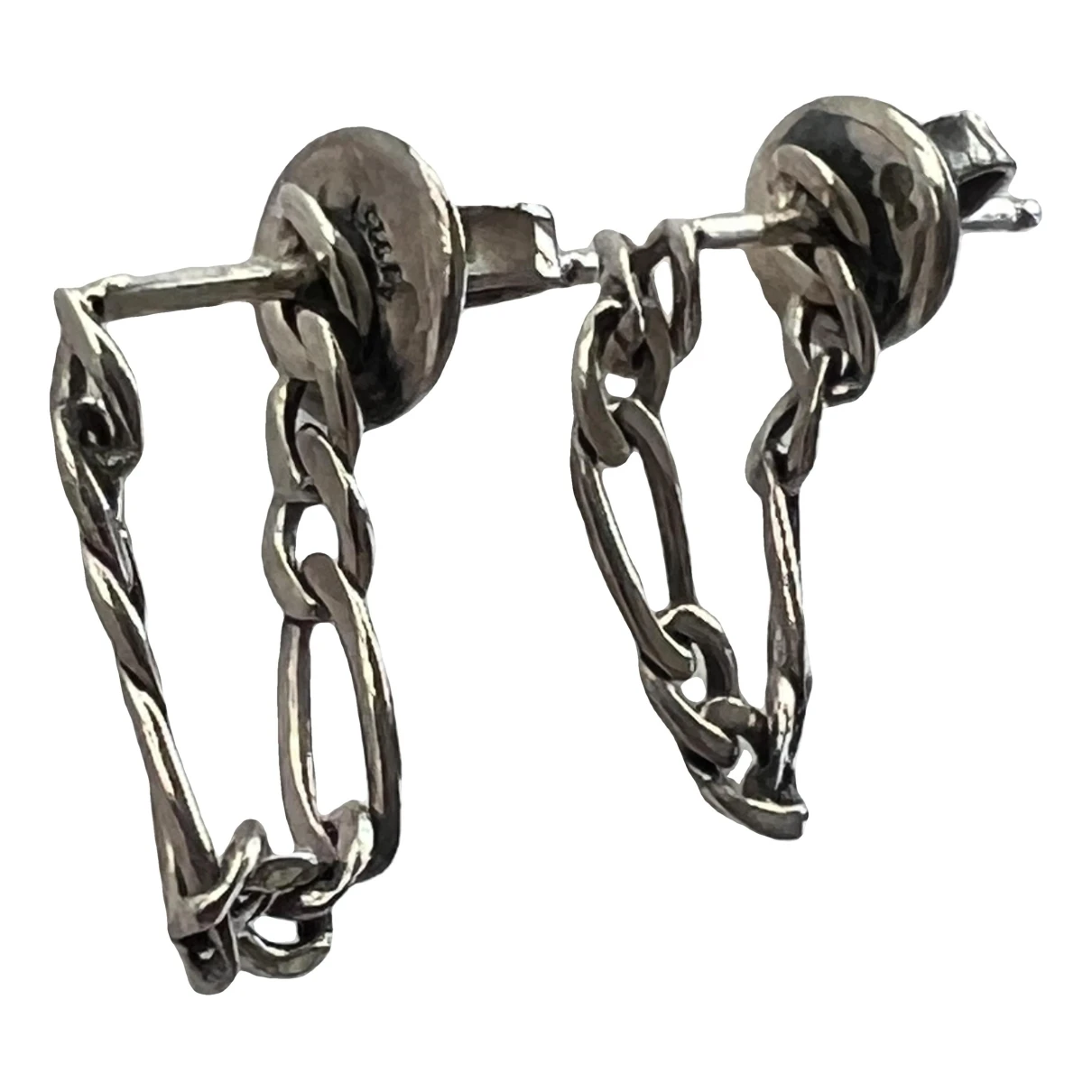 Pre-owned Bottega Veneta Chains Earrings In Silver