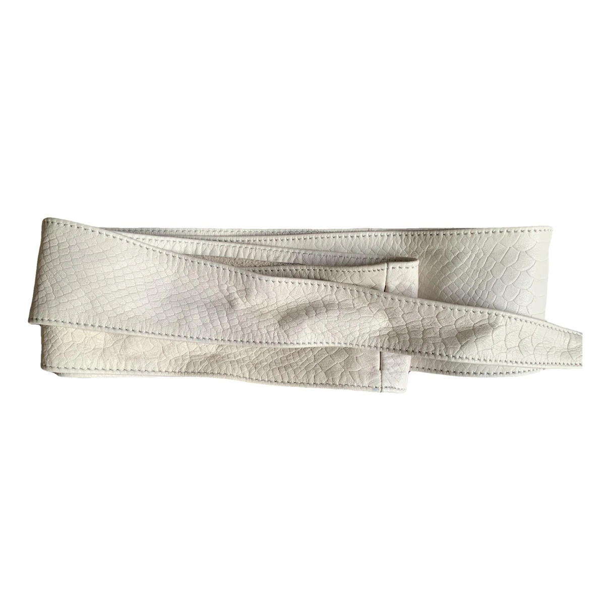 Pre-owned Marella Leather Belt In White