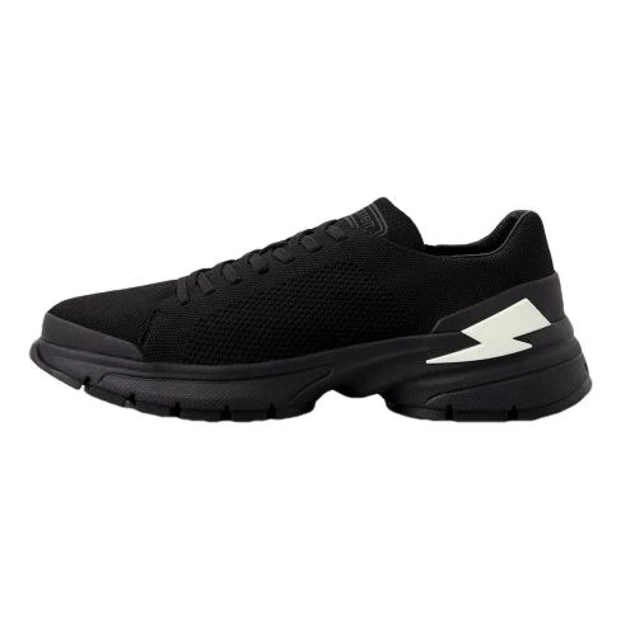 Pre-owned Neil Barrett Cloth Low Trainers In Black