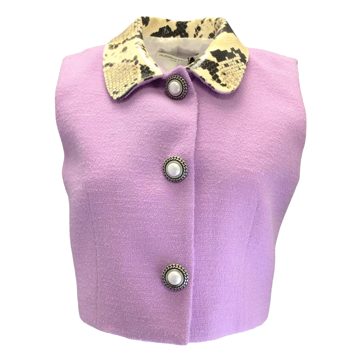 Pre-owned Alessandra Rich Wool Vest In Purple