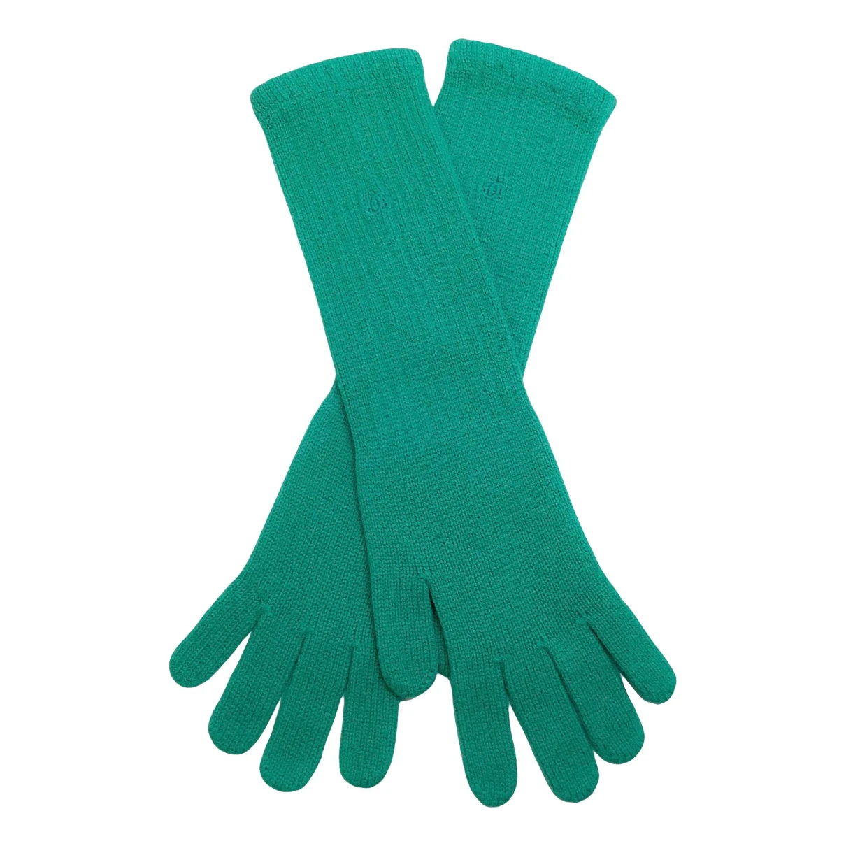 Pre-owned Chanel Cashmere Gloves In Green