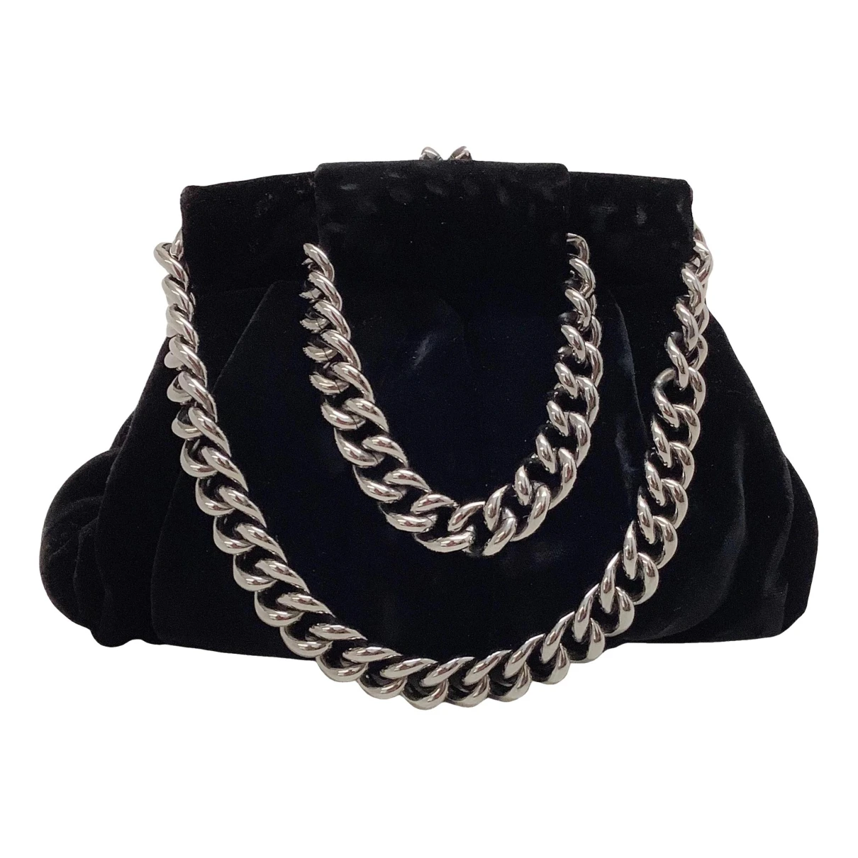 Pre-owned Christian Louboutin Velvet Handbag In Black