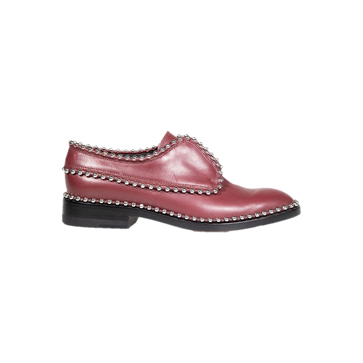 Pre-owned Alexander Wang Leather Flats In Burgundy
