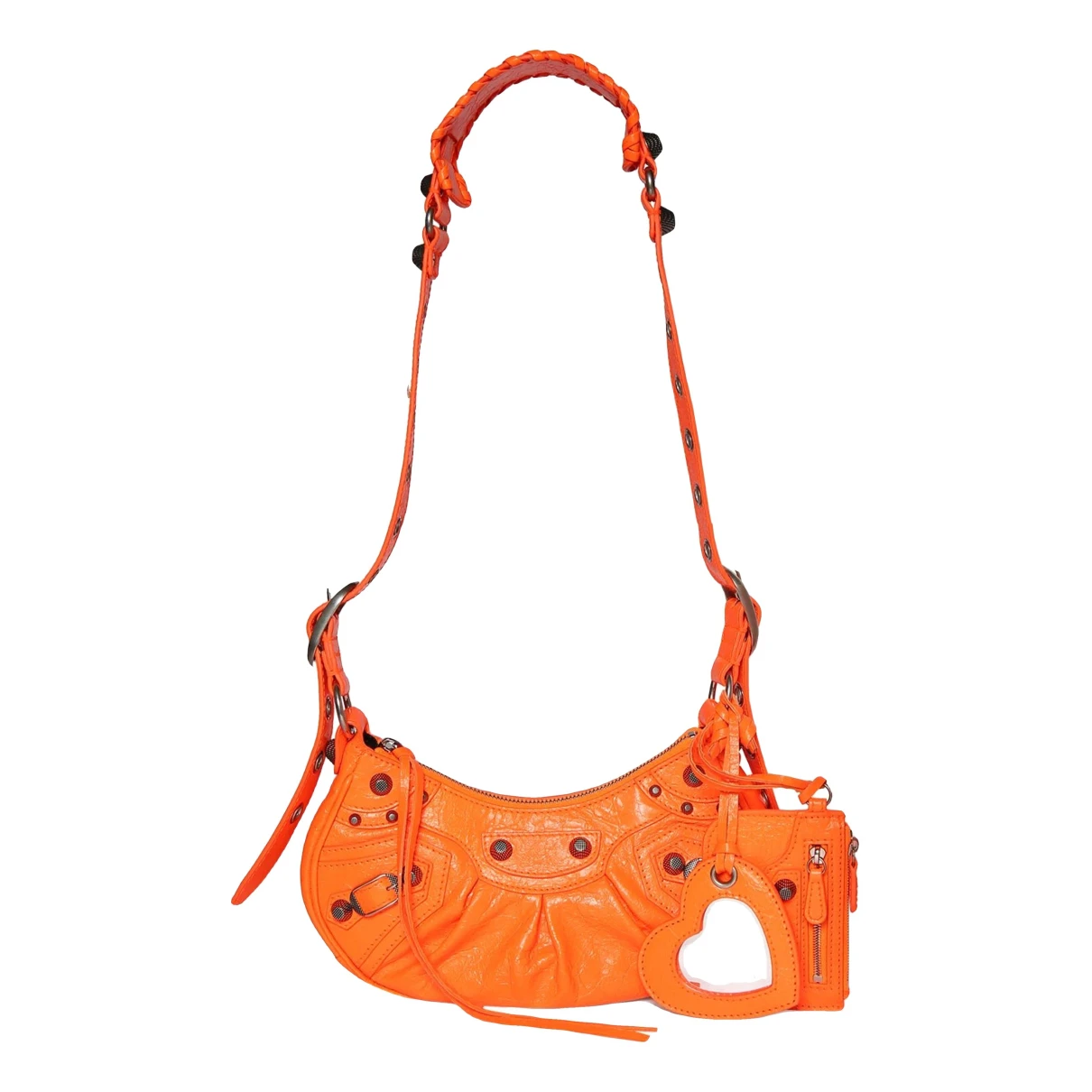 Pre-owned Balenciaga Le Cagole Leather Crossbody Bag In Orange