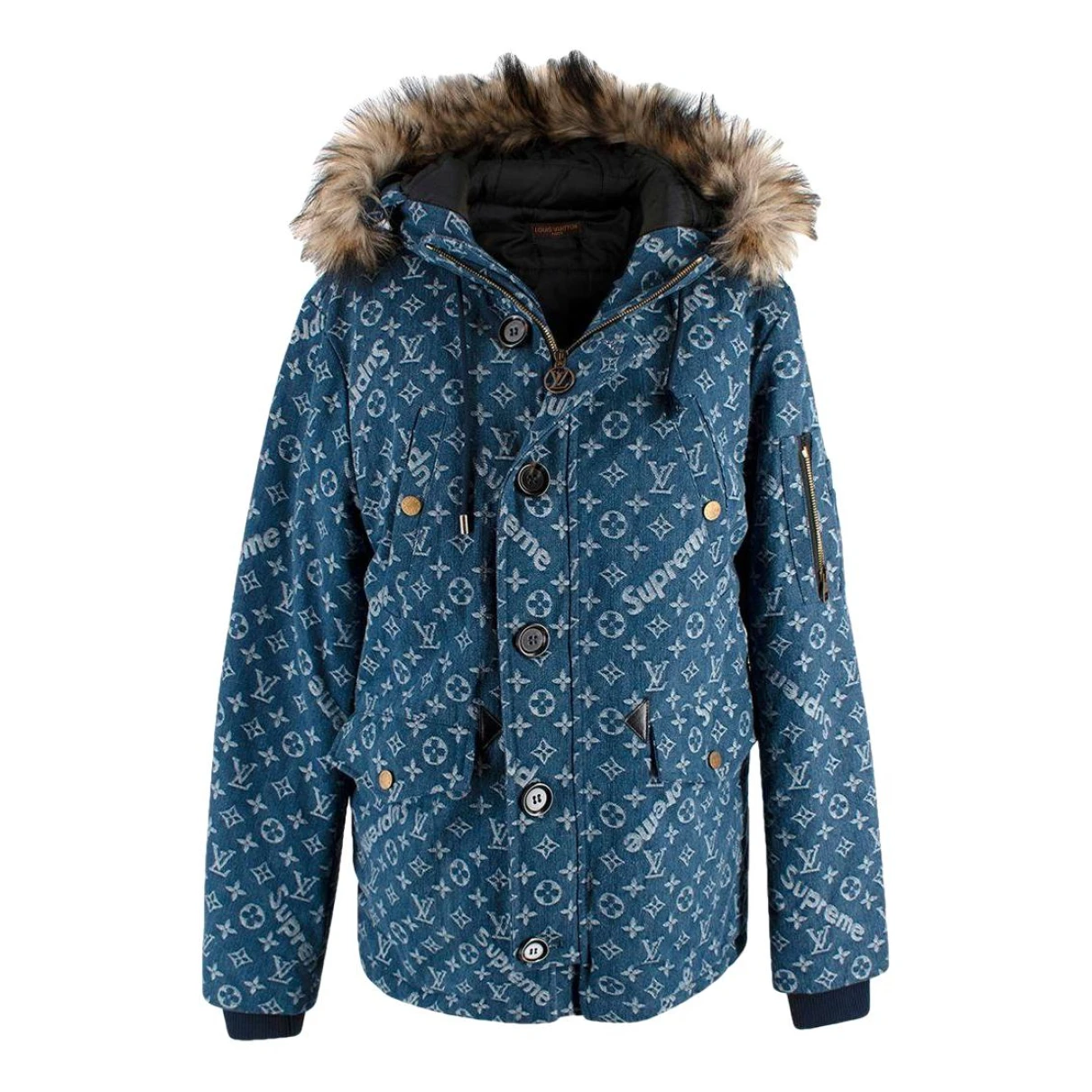 Pre-owned Louis Vuitton X Supreme Coat In Blue