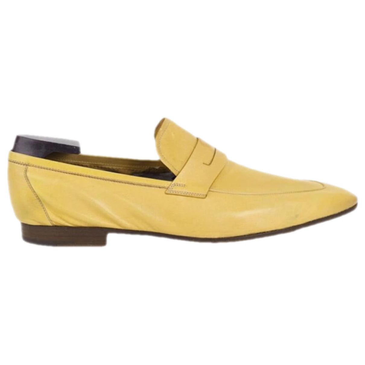 Pre-owned Berluti Leather Flats In Yellow