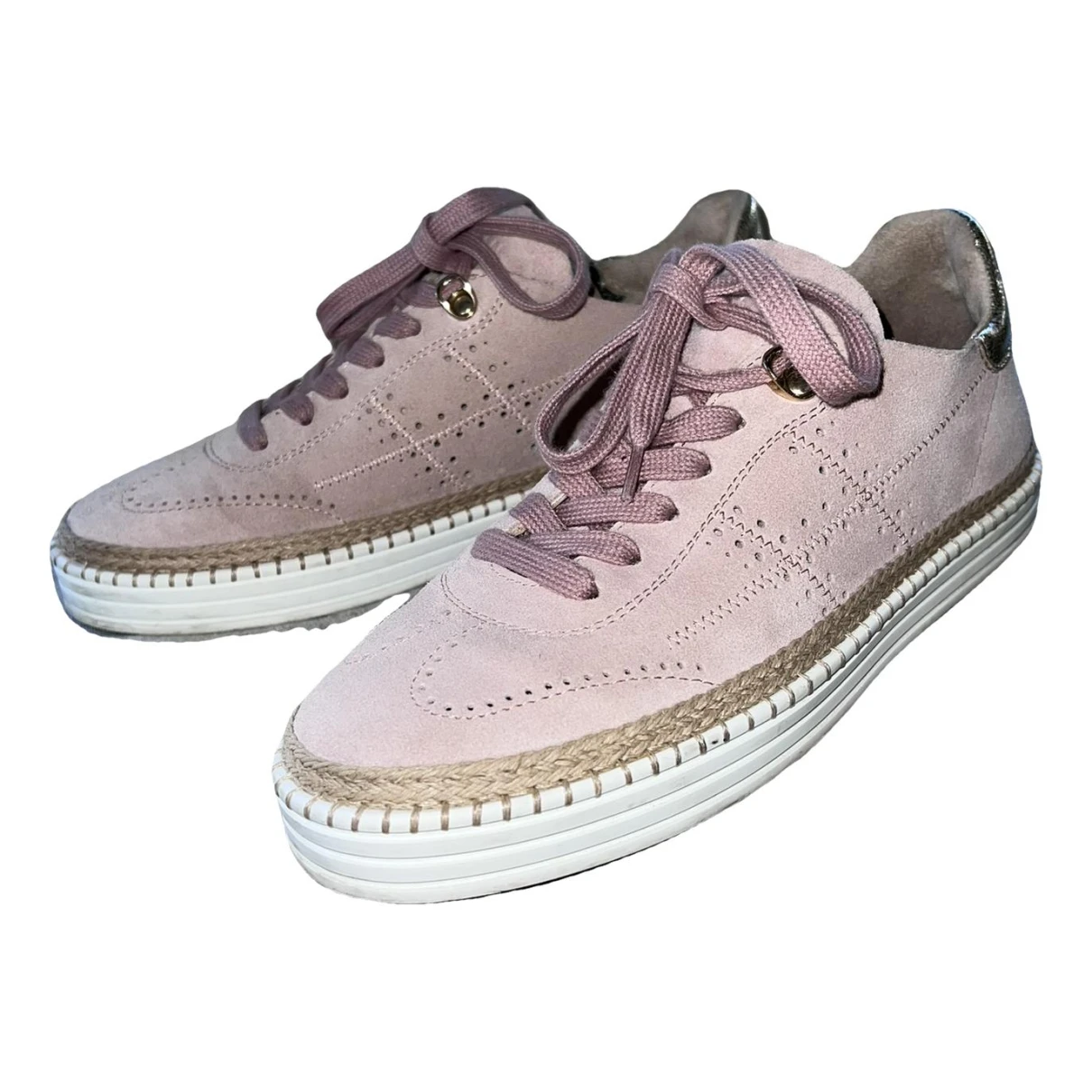 Pre-owned Hogan Leather Trainers In Pink