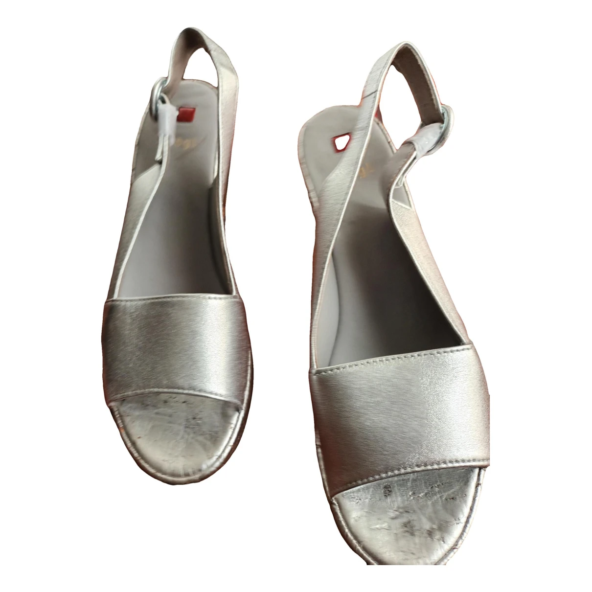 Pre-owned Hogl Leather Sandals In Silver