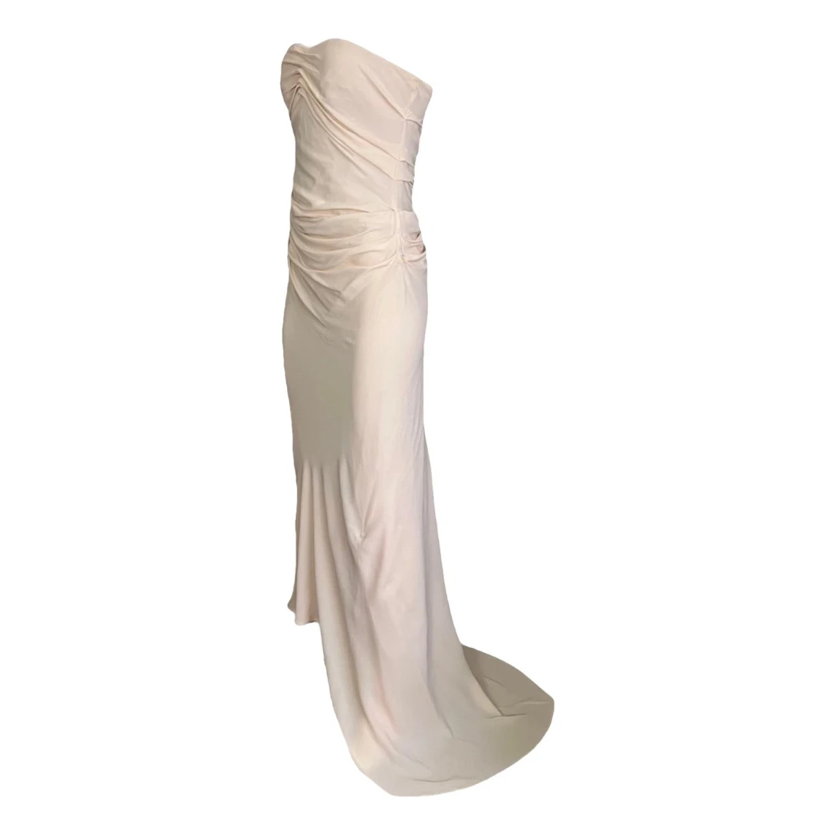 Pre-owned Moschino Silk Maxi Dress In Beige