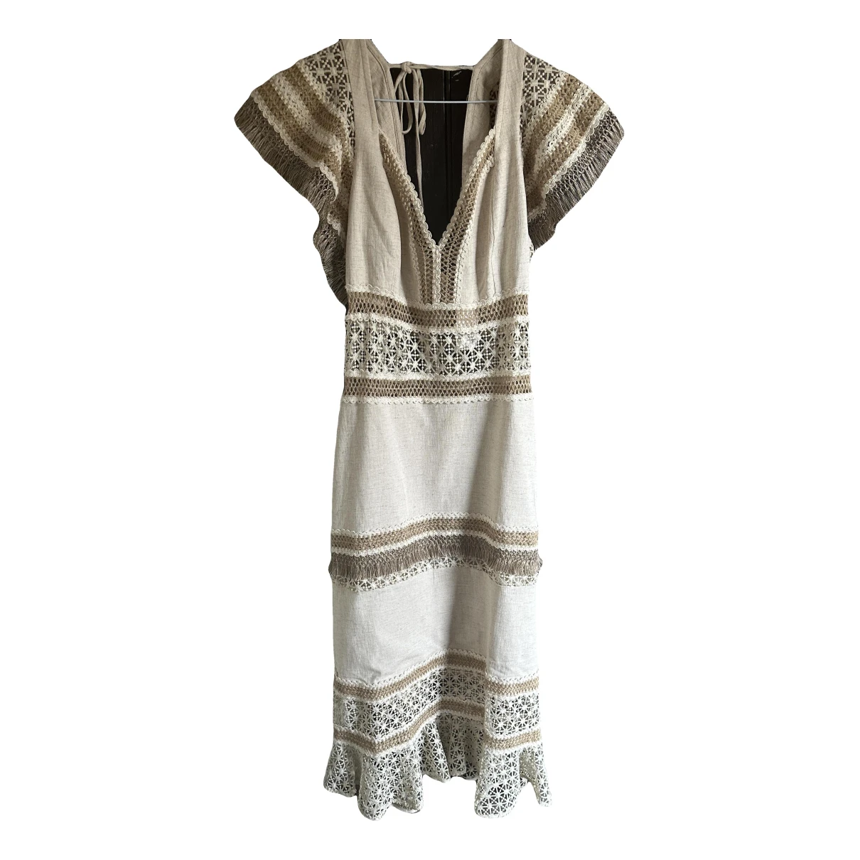 Pre-owned Patbo Mid-length Dress In Beige