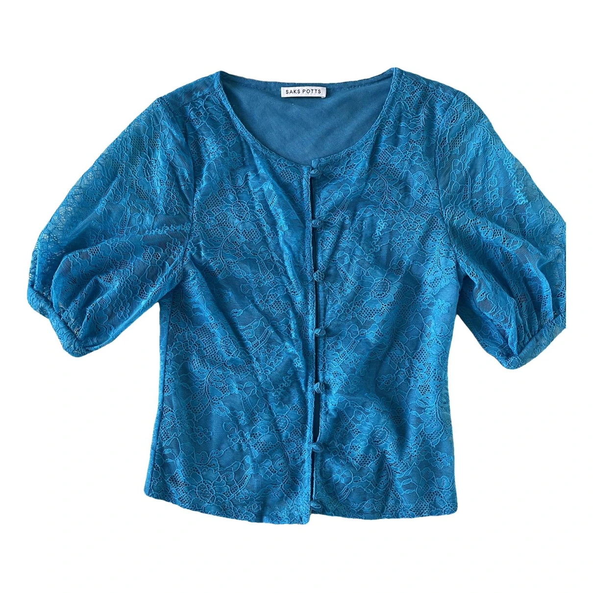 Pre-owned Saks Potts Lace Blouse In Blue