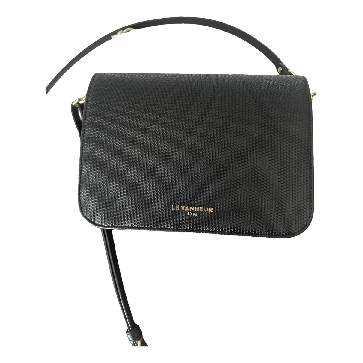 Pre-owned Le Tanneur Leather Crossbody Bag In Black