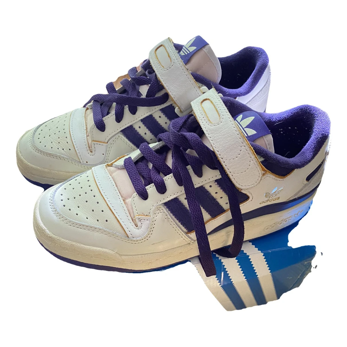 Pre-owned Adidas Originals Forum 84 Leather Trainers In Purple